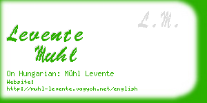 levente muhl business card